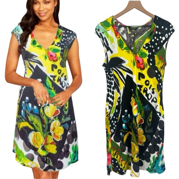 Jams World Sherry Dress Hawaiian Tropical Floral Print Wearable Art Size Medium - Picture 1 of 8